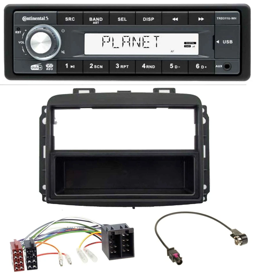 Continental MP3 AUX USB DAB 1DIN Autoradio für Fiat 500L (mit ISO, ab 2012) - Bild 1 von 4
