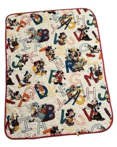 VTG Disney Dundee ABC Blanket Mickey Mouse Friends 55”x43 1980’s Comforter Crib - Picture 1 of 5