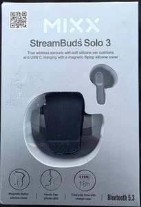 Estuche de carga Mixx StreamBuds Solo 3 Negro True Wireless Earbuds (500-133) - Imagen 1 de 5