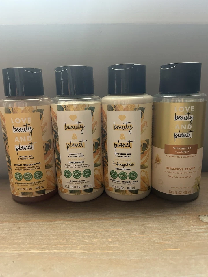 4 Love Beauty And Planet Shampoo Conditioner Lot Coconut Oil Ylang Ylang 13.5 oz - Image 1 of 1