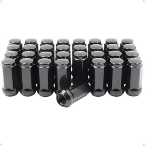 32 Lug Nuts 1.75" Long Bulge Acorn 14x2 XL Tall Black Wheel Nuts Lugs - Picture 1 of 5