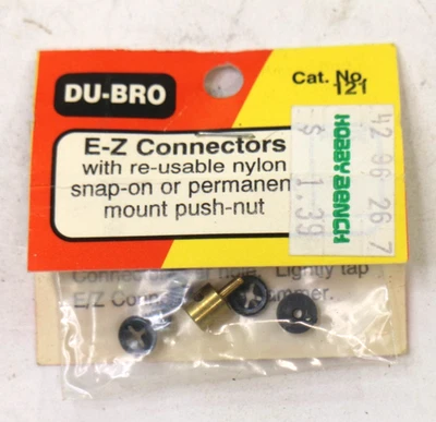 Du-Bro E-Z Connectors w Re-Usable Nylon Snap-On or permanent Mount  nut Cat #121 - Image 1 of 2