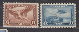 1935 #C5 6¢ & 1938 #C6 6¢ KING GEORGE V & VI AIR MAIL ISSUES F-VFNH - Picture 1 of 2