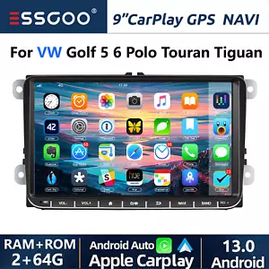Android 13 9" CarPlay Car Stereo GPS Head Unit For Vw Golf Mk5 Mk6 Caddy Jetta - Picture 1 of 15