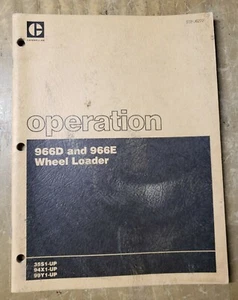 Manuale di funzionamento pala gommata Caterpillar 966D e 966E 1J-3215-M4 - Foto 1 di 5