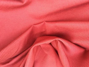 RIPE APPLE RED MICRO CHECK WOVEN 3.25 yrd. Remnant UPHOLSTERY FABRIC - Picture 1 of 3