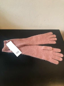 NEW VINCE 100% CASHMERE BEIGE KNITTED GLOVES ONE SIZE ELBOW - Picture 1 of 4