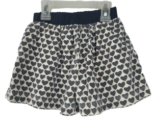 Crewcuts Girls Shorts Size 5 White Navy Blue Heart Print Elastic Waist Pull On  - Picture 1 of 7