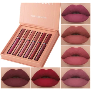 6Pcs Matte Liquid Lipstick Makeup Set, Matte Liquid Long-Lasting Wear Non-Stick - Picture 1 of 12