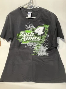 Vintage Zach Ames #4 Dirt Track Racing T-shirt Size L - Picture 1 of 4