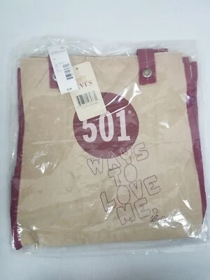 Vintage Levi's 501 Ways to Love Me Sears Red Tan Denim Tote Bag Purse - Image 1 of 4