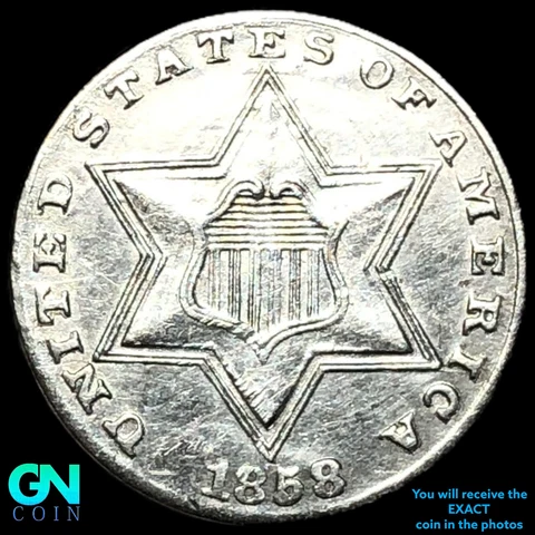 1858 3 Cent Silver Piece  #E7799 Cover