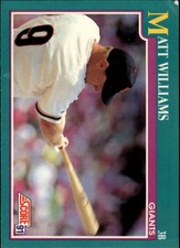 1991 Score San Francisco Giants Baseball Card #189 Matt Williams