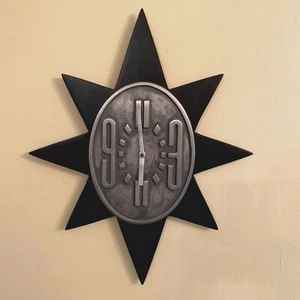 MCM Garage Black Silver Metal Wall Clock Takane Quartz Made in USA Movement - Picture 1 of 10