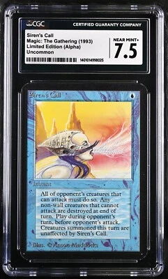 Siren's Call Magic: the Gathering Limited Edition Alpha CGC Graded 7.5 MTG - Image 1 of 2