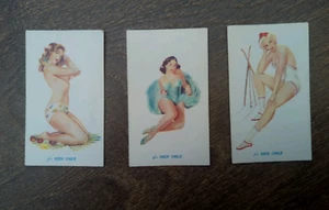 Vintage 1930s 3x Collectable Cigarette Cards Allman Magnums For Men Only - Picture 1 of 6