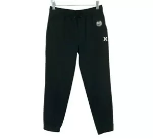 Hurley Pants Boy's 12 Jogger Black 100% Cotton Performance Cotton Twill New - Picture 1 of 11