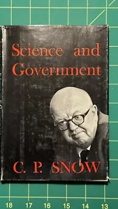 Science and Government by C.P. Snow (1961, Hardcover) - Imagen 1 de 7