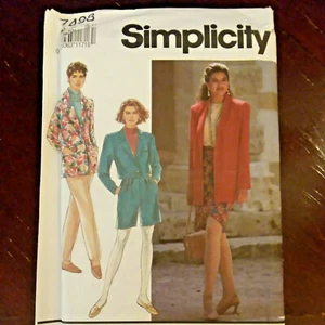 Simplicity 7498 Size H Misses Sarong Jacket Pants Shorts Sewing Pattern UNCUT - Picture 1 of 5