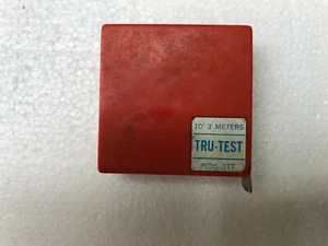 Vintage Tru-Test Red Hard Plastic Tape Measure USA 10' Ft - Picture 1 of 3