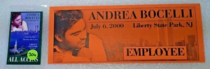 Andrea Bocelli All Access Passes - Liberty State Park, NJ, 7/6/2000 . - Picture 1 of 2