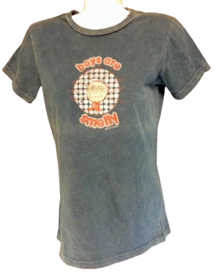 Womens Juniors David & Goliath Boys Are Smelly Distressed Blue Tee T-Shirt  - Image 1 of 2