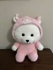 Kellytoy Pluszowy 13-calowy niedźwiedź z kapturem w różowej świni Kostium Pszczoła Szczęśliwa miękka zabawka Lovey
