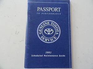 2002 Toyota Maintenance Owners Manual Supplement - Bild 1 von 1