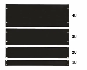 Blanking Plates Rack Panels Plain Blank Solid 19 Inch 19" fixing kit 1U 2U 3U 4U - Picture 1 of 20