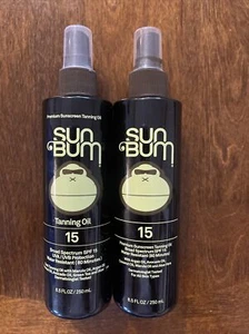 Sun Bum Sunscreen Dark Tanning Oil 8.5oz SPF15 Water Resistant Lot Of 2 Ex 3/23 - Picture 1 of 2