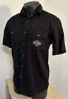 Harley Davidson Size Small Black Short Sleeve Button Front Shirt