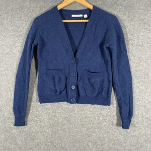 Country Road Cardigan Womens XS Blue Wool Knit Knitwear Fitted Lightweight A1 - Picture 1 of 12