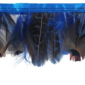 Heart Pheasant Feather Trimming per metre - Royal Blue - Foto 1 di 1
