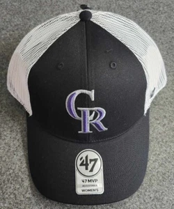 '47 Women's Colorado Rockies Black Branson MVP Adjustable Trucker Hat - Picture 1 of 1