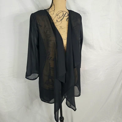 ¡Nuevo con etiqueta! Cárdigan Bongo Talla Pequeña Negro Transparente Gasa Cortina Abierta 2015 Foto 1 de 4
