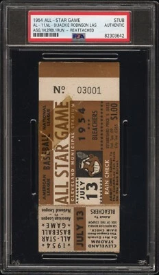 Jackie Robinson Final Hit Last MLB 棒球全明星赛 PSA 票根 — 第 1/2 张图片