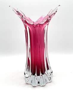 Jarrón de vidrio vintage probablemente jarrón de cristal de Murano con punta jarrón de vidrio diseño de vidrio artificial - 28,5 cm - Imagen 1 de 9