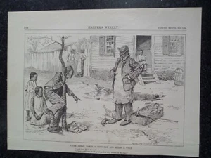 April Fool Uncle Abram African American Harper's Weekly 1884 - Picture 1 of 1