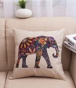 2pcs Elephant Decoration Cushion Pillow case Cover, Thick, durable 45cm x 45cm  - Picture 1 of 5