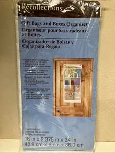 Over The Door Hanging Gift Bag Organizer and Tissue Paper Holder Black - Picture 1 of 8