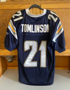 NFL Reebok San Diego Chargers LaDainian Tomlinson Navy Football Jersey, Size 50 - Picture 1 of 4