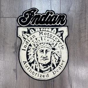 "Parche de fieltro bordado vintage de motociclistas indios coser grande 15""x11""" - Imagen 1 de 8