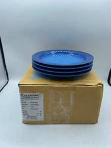 Le Creuset Steingut Vancouver Salatteller, 4er Set, Marseille (blau) NEU - Bild 1 von 7