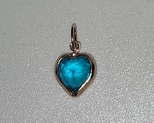 Ciondolo cuore zircone blu simulato pietra nascita dicembre bigiotteria moda vintage Avon - Foto 1 di 4