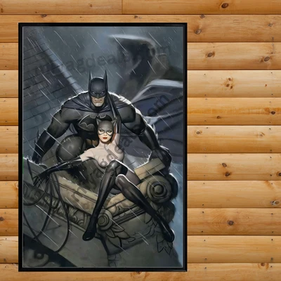 Póster de pared sexy estilo cómic con impresión artística de Batman y Catwoman 16x24 Foto 1 de 3