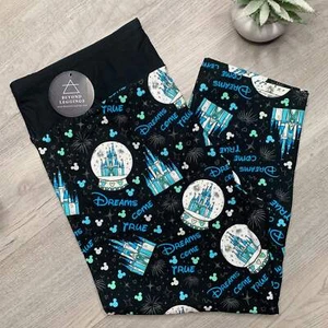 Dreams Come True Disney Magic Kingdom Capri Print Soft Stretchy Kids Leggings - Picture 1 of 6