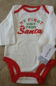 Carter's Little Occasions MY FIRST VISIT FROM SANTA 3 Month- Baby One-Piece NEW - Picture 1 of 1