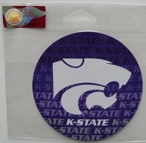 NCAA 1 Pair Kansas State Wildcats Magnets 4" Diameter Cover
