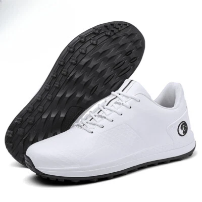 Zapatos de golf para hombre duraderos antideslizantes cómodos impermeables sin clavos zapatos de golf Foto 1 de 4