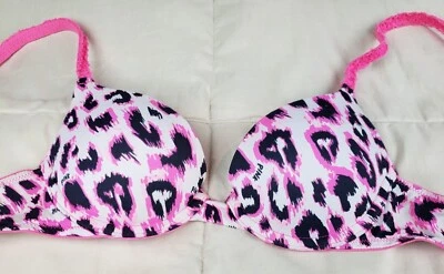 Sujetador ROSA Victoria's Secret Wear Everywhere acolchado push up rosa negro blanco 32B Foto 1 de 4